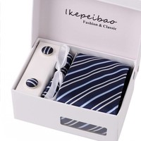 thumb-PaCaZa - Elegante Stropdas Set in Geschenkdoos - inclusief Manchetknopen, Pochet en Dasspeld - K6 Blauw-1