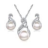 PaCaZa PaCaZa - Zilverkleurige Sieraden Set Pearls (Ketting & Oorbellen)