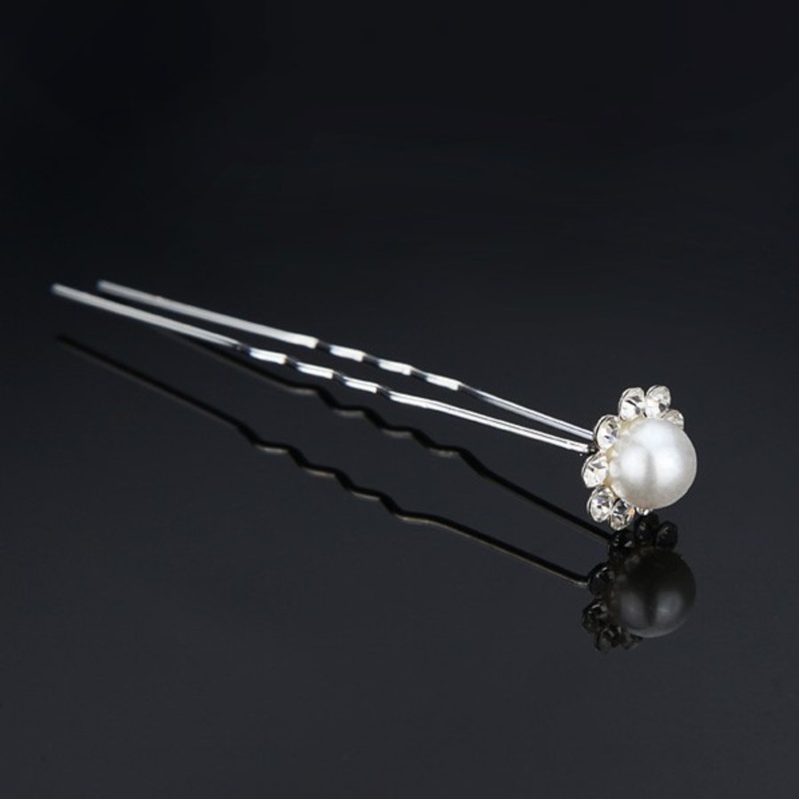 PaCaZa - Hairpins - Parel met Fonkelende Kristallen - 4 stuks - Elegante accessoire-2