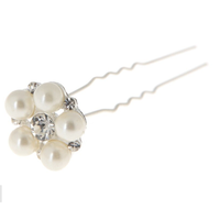 thumb-Zilverkleurige Hairpins met Ivoor - Flower - 2 Stuks-2