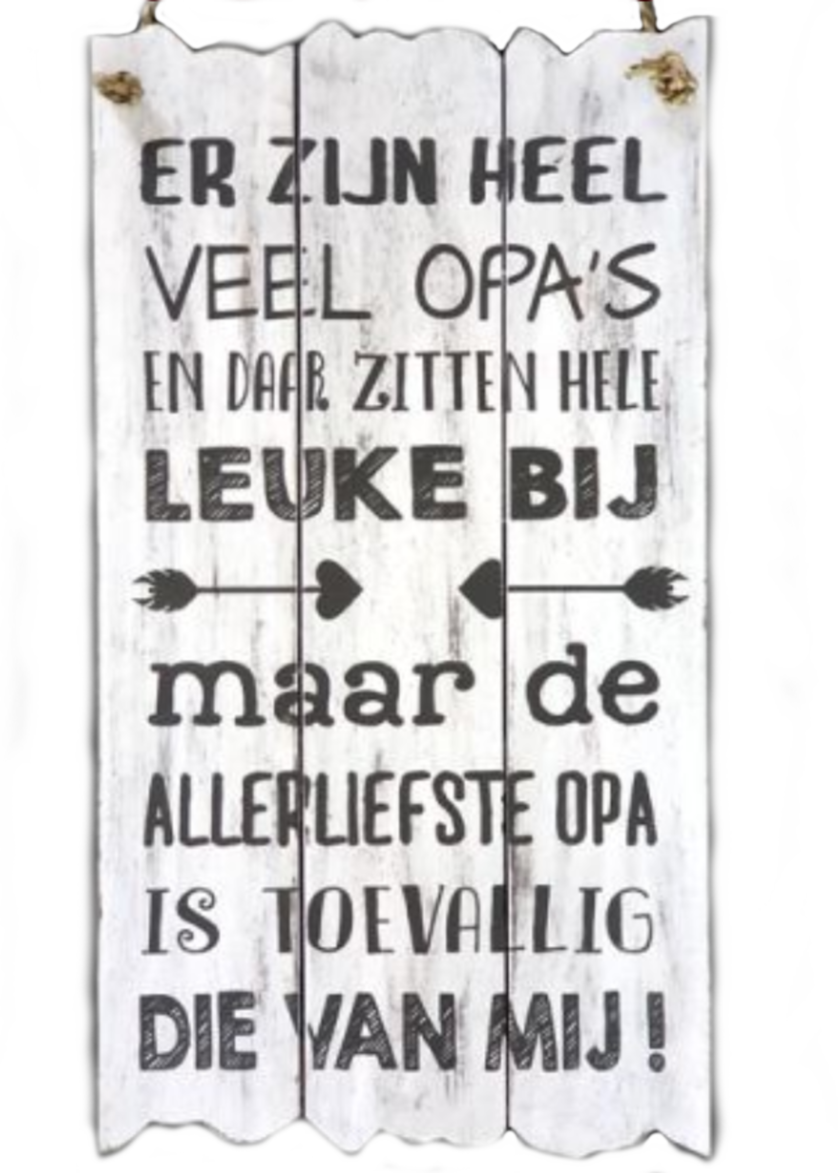 BonTon BonTon Houten Tekstplank - "Er zijn heel veel opa's..." - Antique White - Decoratiebord