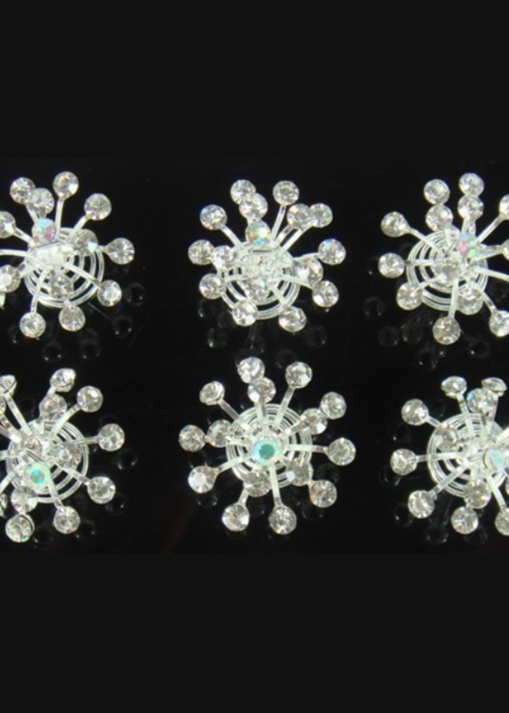 PaCaZa PaCaZa Big Crystal Curlies - 6 Stuks - Haaraccessoires met Kristallen
