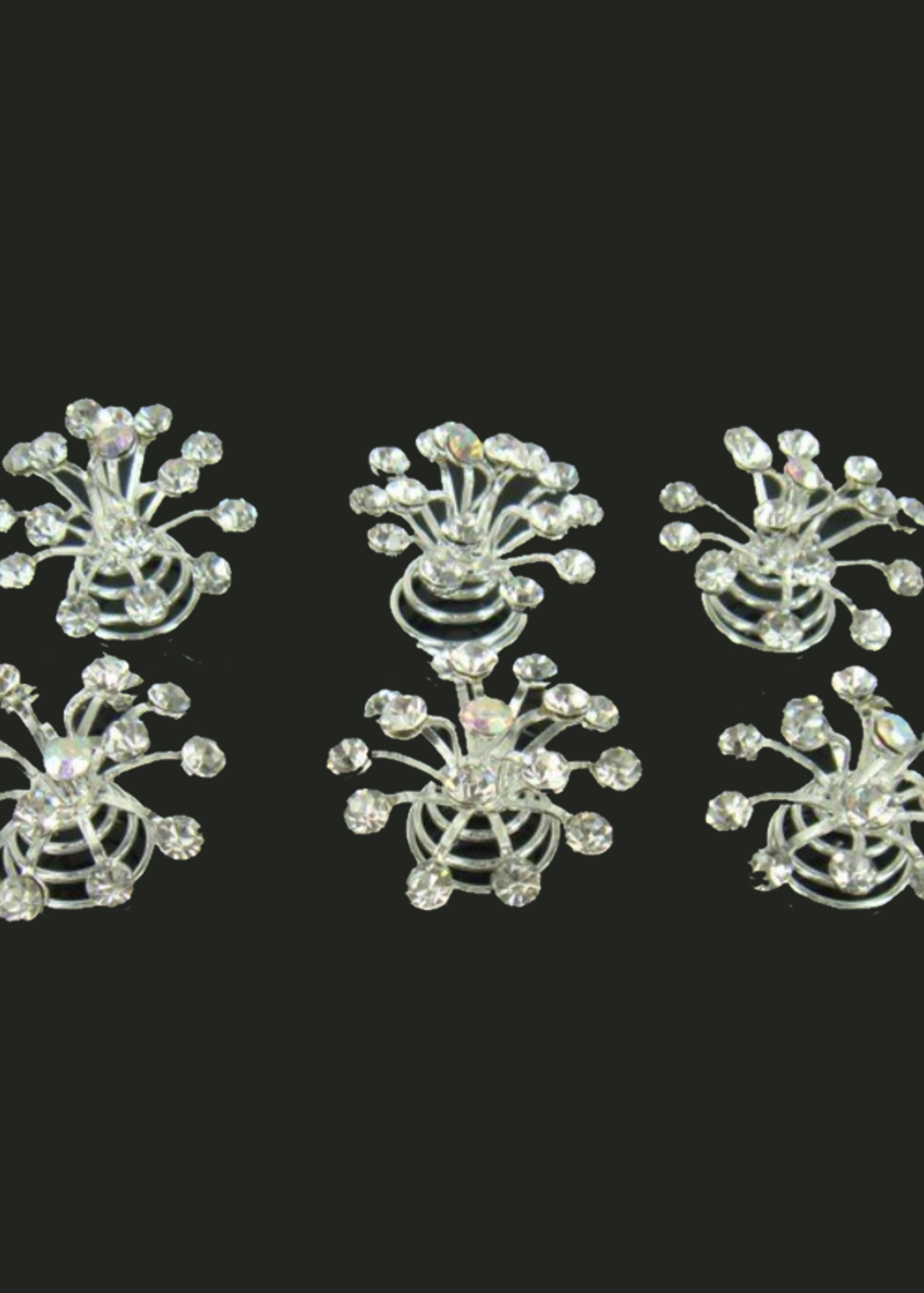 PaCaZa PaCaZa Big Crystal Curlies - 6 Stuks - Haaraccessoires met Kristallen