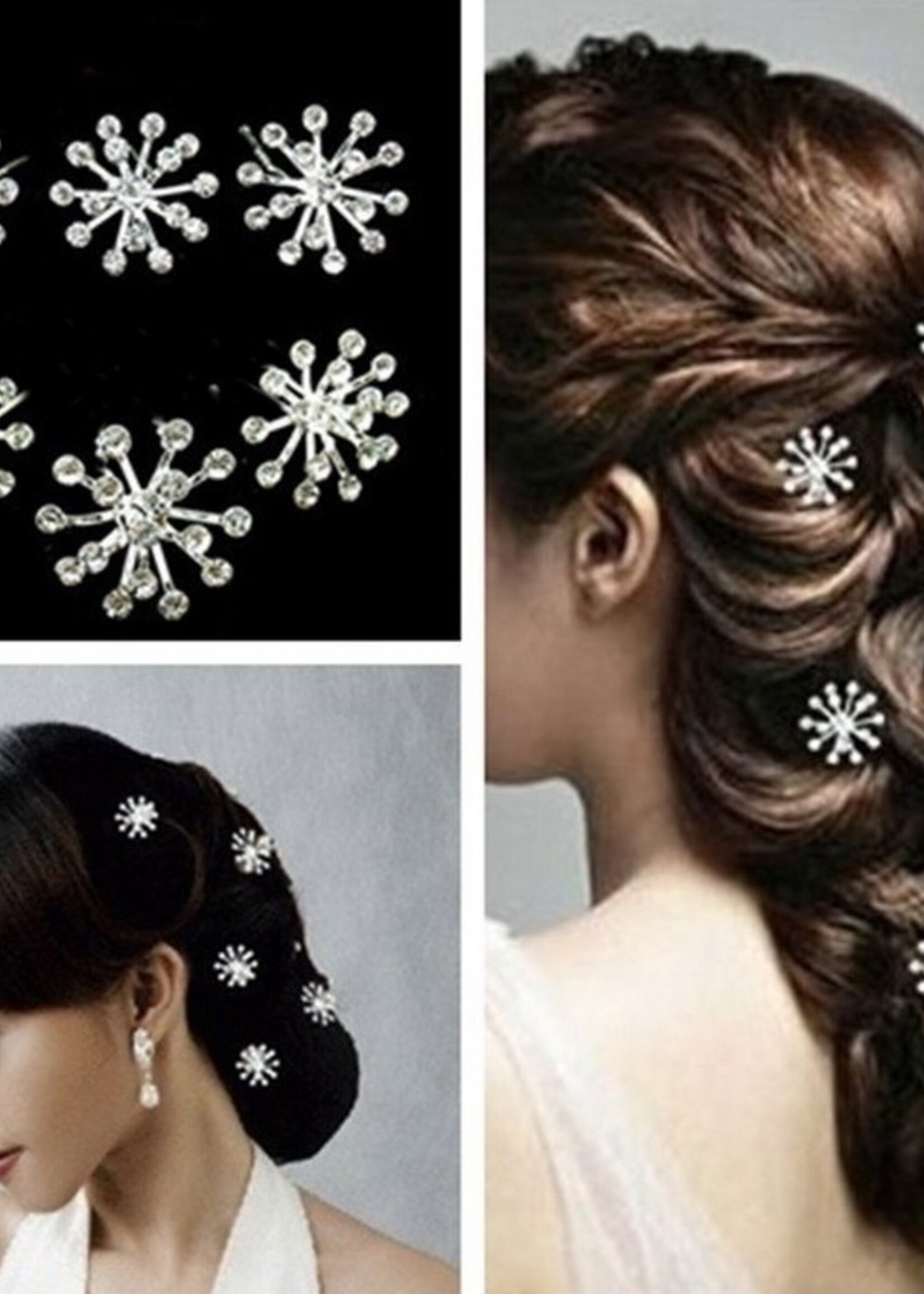 PaCaZa PaCaZa Big Crystal Curlies - 6 Stuks - Haaraccessoires met Kristallen