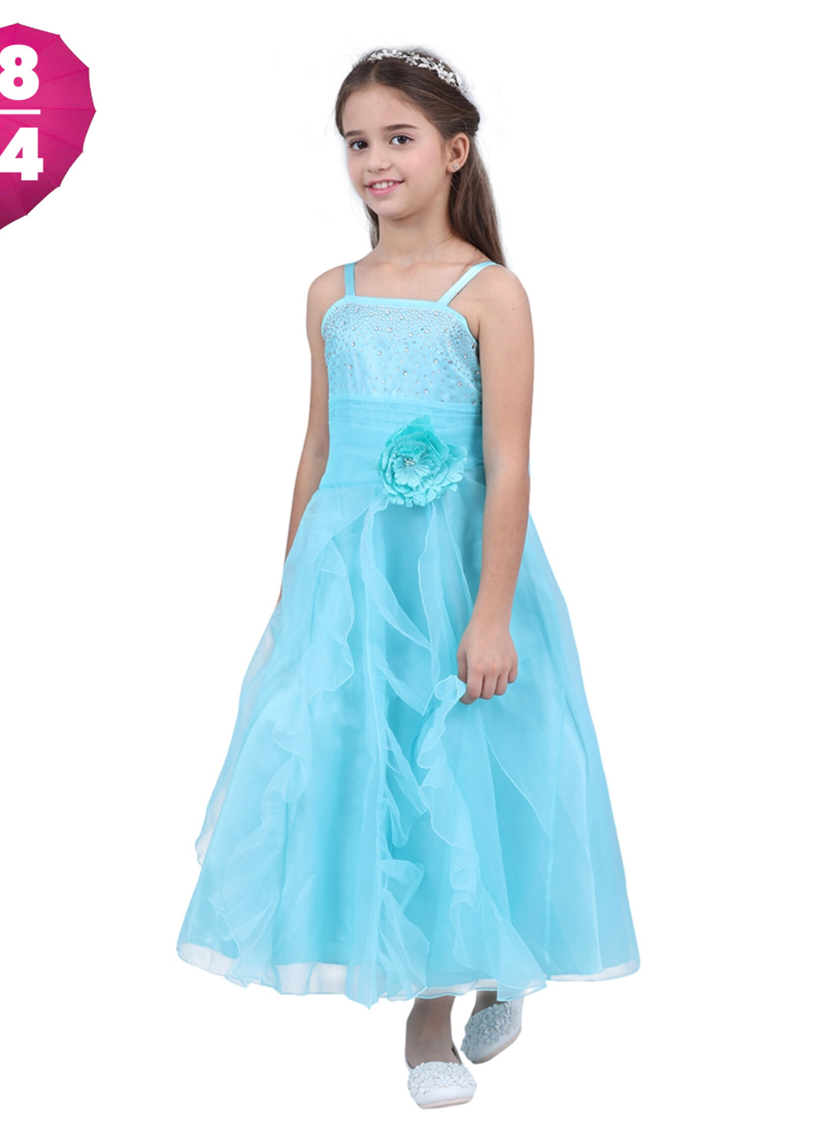 PaCaZa PaCaZa Communiejurk / Bruidsmeisjesjurk Lucy - Blauw - Maat 158/164