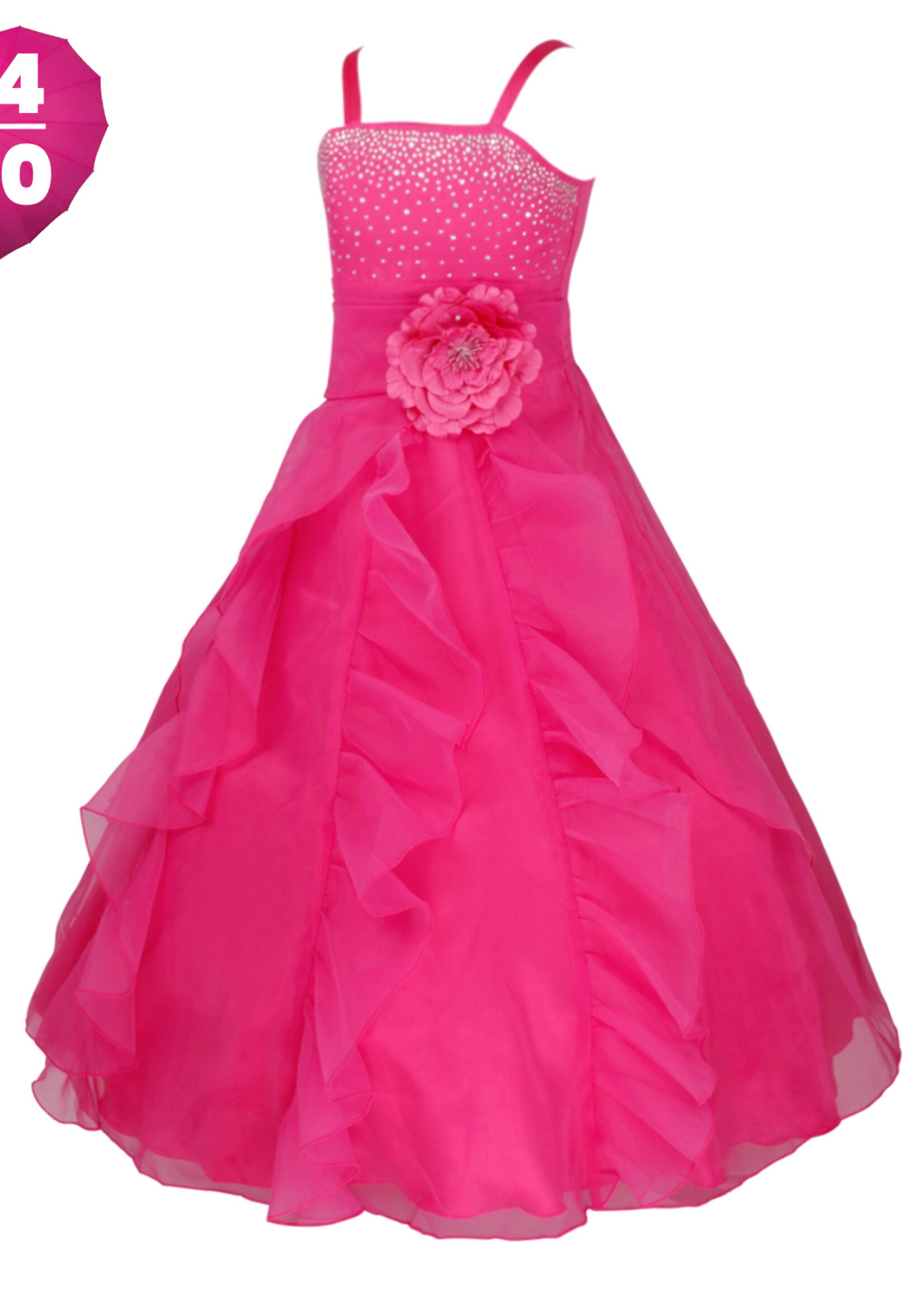 PaCaZa PaCaZa - Communiejurk / Bruidsmeisjesjurk - Emma - Roze - Maat 134/140