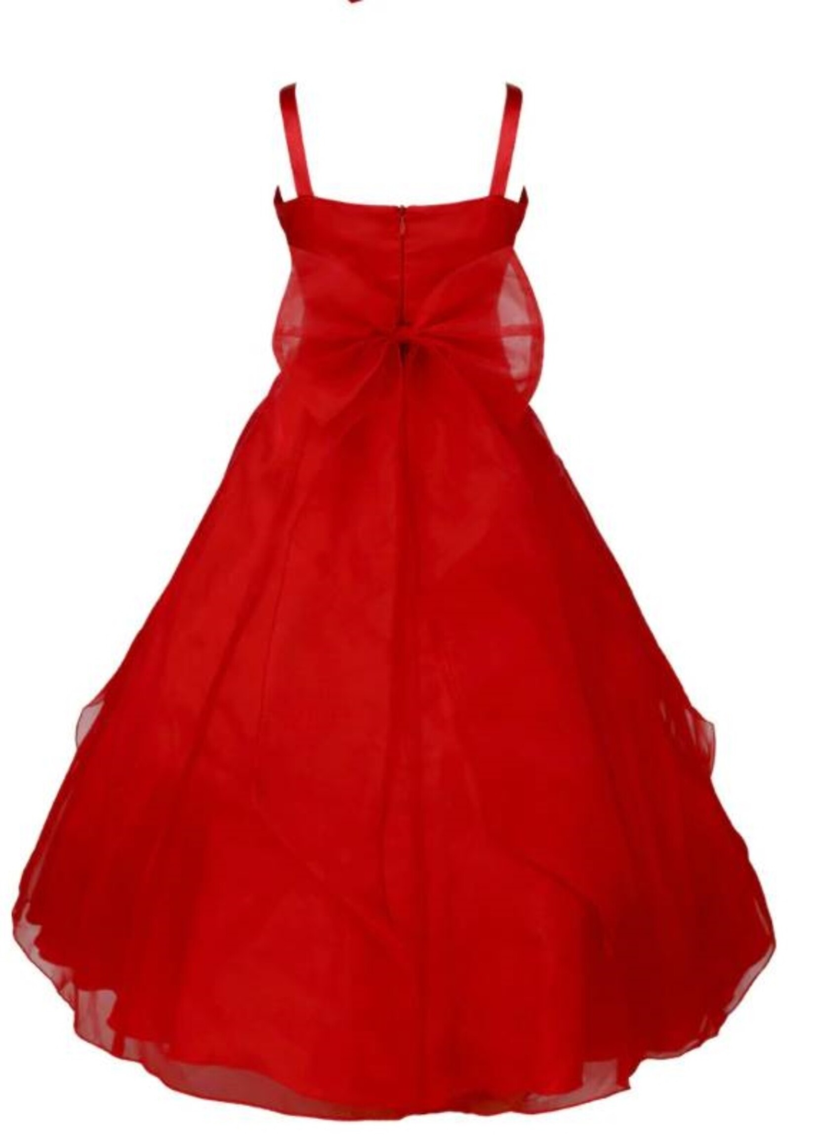 PaCaZa PaCaZa Communiejurk / Bruidsmeisjesjurk Lisa - Rood - Maat 98/104
