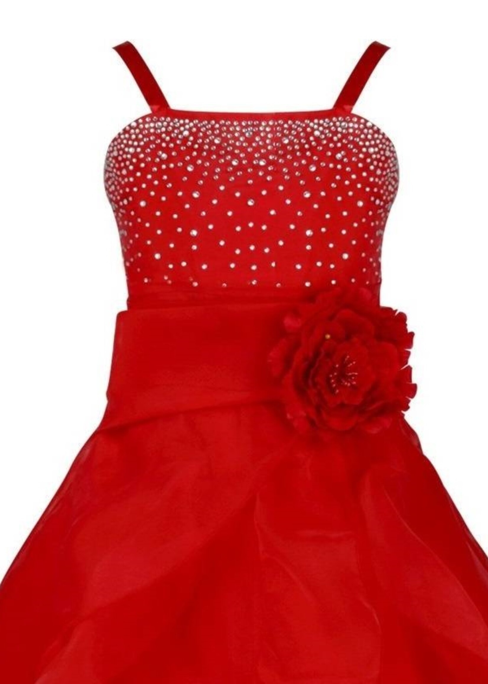 PaCaZa PaCaZa Communiejurk / Bruidsmeisjesjurk Lisa - Rood - Maat 98/104
