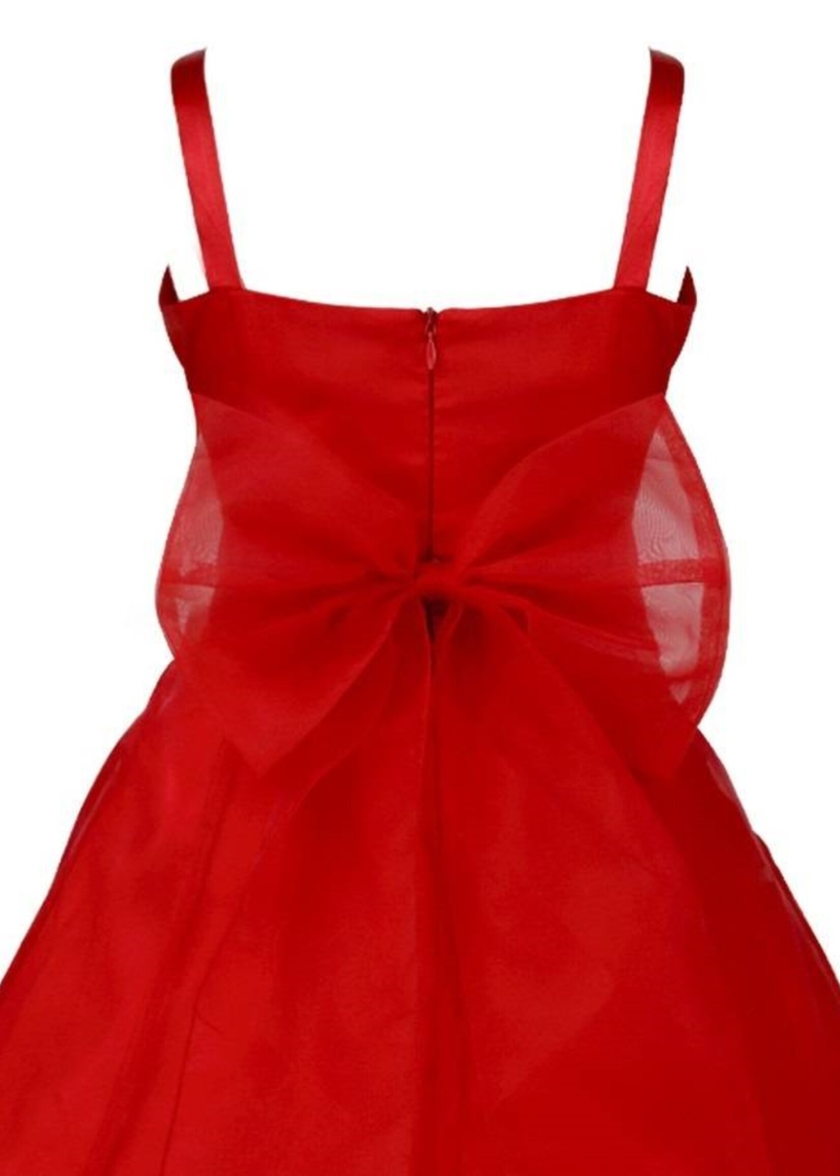 PaCaZa PaCaZa Communiejurk / Bruidsmeisjesjurk Lisa - Rood - Maat 98/104
