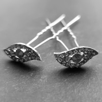 thumb-PaCaZa - Moderne Zilverkleurige Hairpins met Diamantjes - Oog - 5 stuks-1