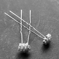 thumb-PaCaZa - Zilverkleurige Hairpins - Bloemetje met Ivoorkleurige Pareltjes - 5 stuks-4