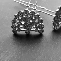 thumb-PaCaZa - Zilverkleurige Hairpins - Pauw - Diamantjes - 5 stuks-4