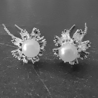 PaCaZa - Stijlvolle Zilverkleurige Hairpins - Diamantjes en Parel - 5 stuks