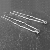 thumb-PaCaZa - Zilverkleurige Hairpins - Fonkelende kristal - 5 stuks-3