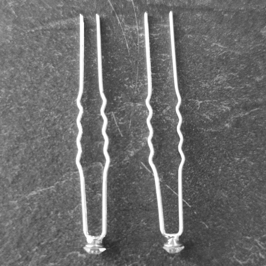 PaCaZa - Zilverkleurige Hairpins - Fonkelende kristal - 5 stuks-4