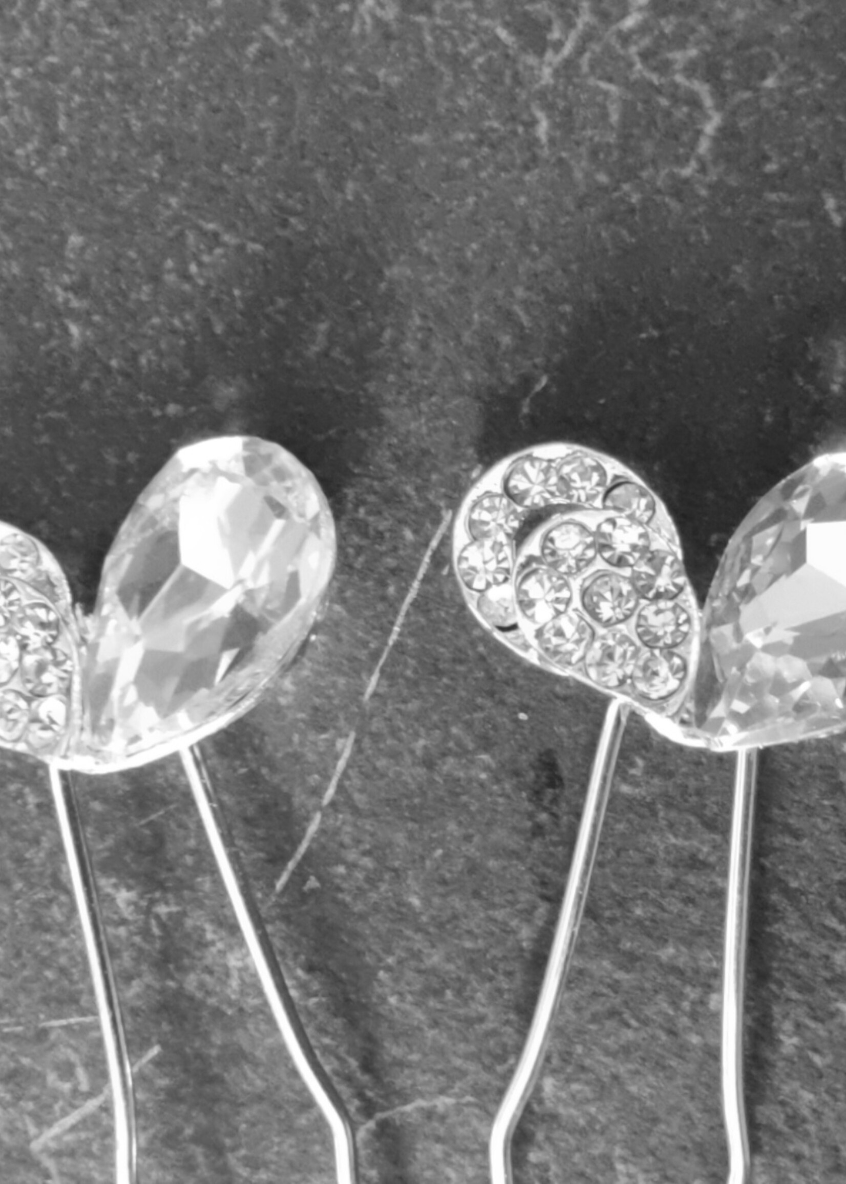 PaCaZa PaCaZa Elegant Hairpins - Bruid - Zilverkleurig met Hart en Diamant - 5 stuks