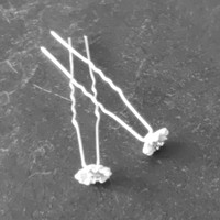 thumb-PaCaZa - Zilverkleurige Hairpins - Flower met Diamantjes - 5 stuks-8