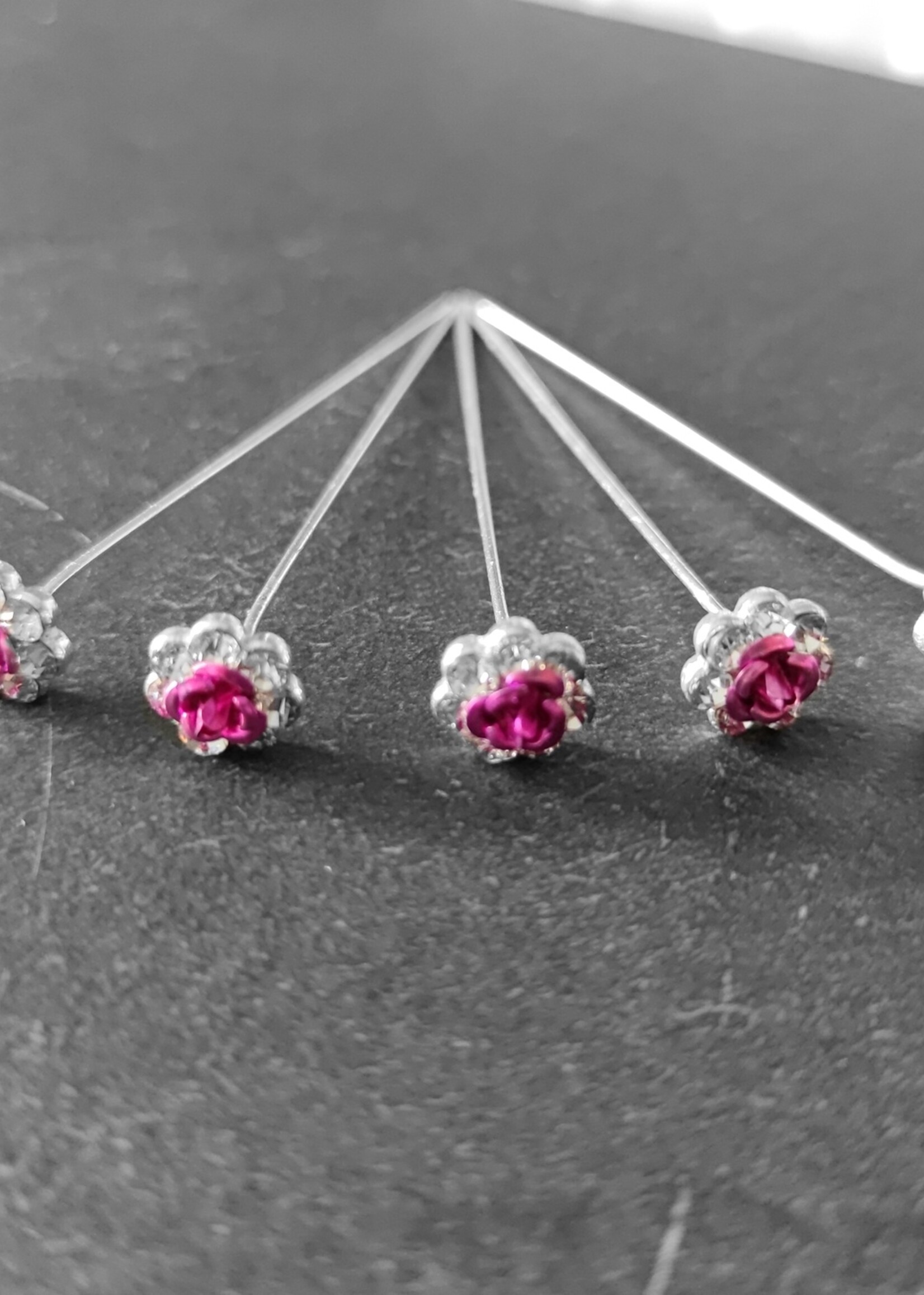 PaCaZa PaCaZa - Elegante Haarpins - Paarse Roosjes - Haarstekers - 5 Stuks