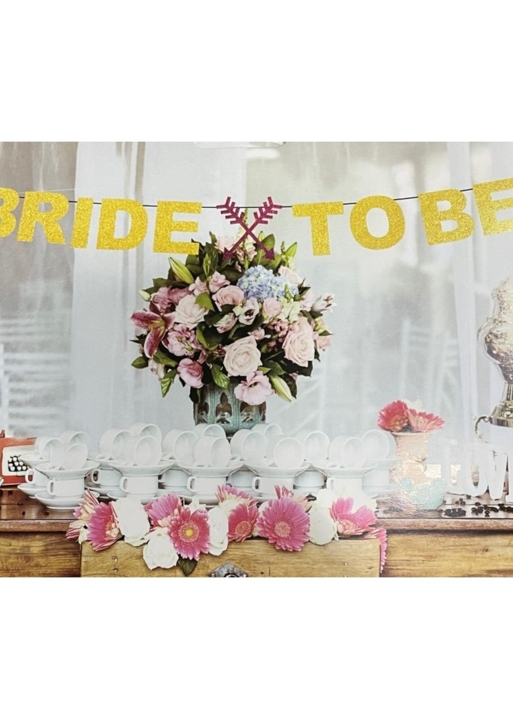 PaCaZa PaCaZa - Bride to Be Slinger - 2 Meter - Bruiloft Decoratie - Goud met Roze Accenten en Glitters