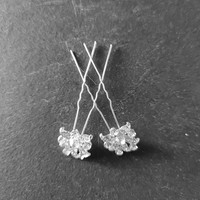 thumb-PaCaZa - Zilverkleurige Hairpins - Fonkelende Bloem met Diamantjes - 5 Stuks-5