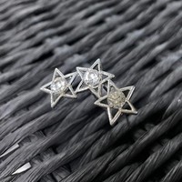 PaCaZa - Zilverkleurige Hairpins met Sterren en Diamantjes - Perfect voor Speciale Gelegenheden - Set van 5