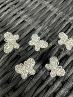 PaCaZa Zilverkleurige Hairpins met Vlinder en Diamantjes - Set van 5