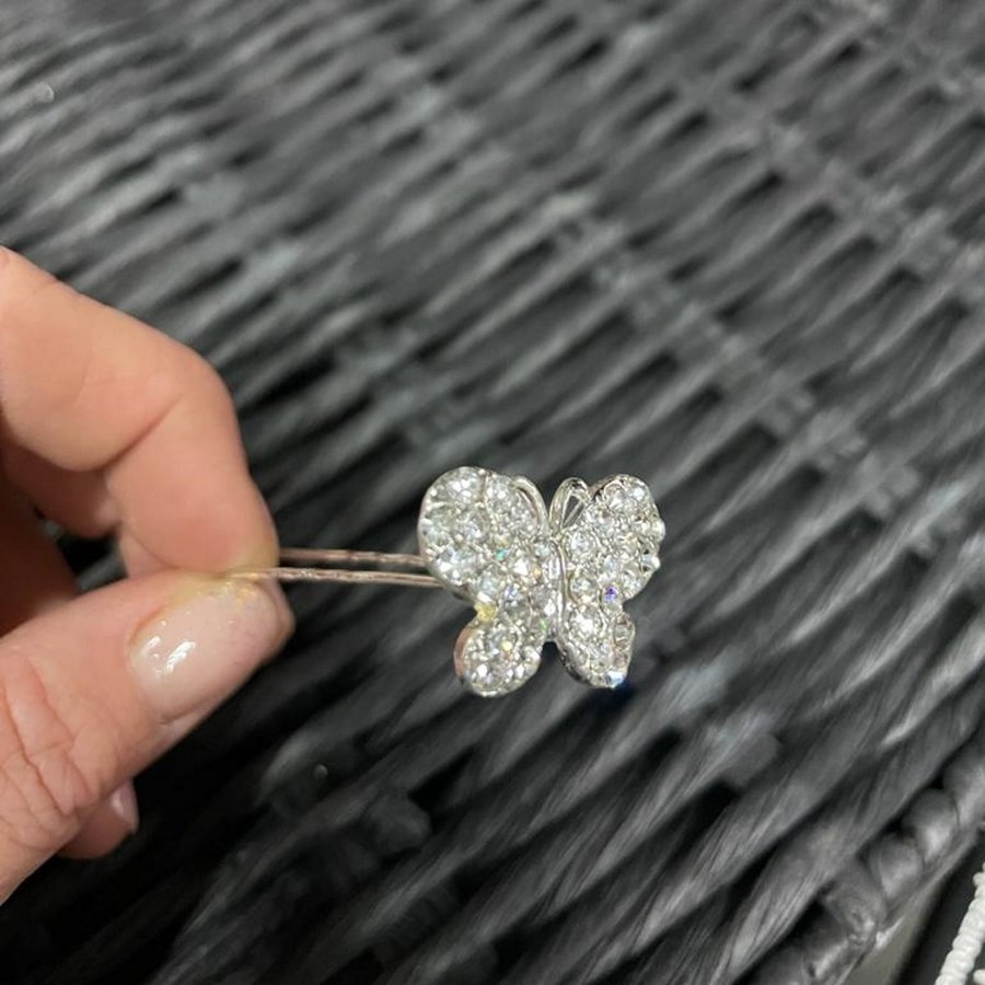 PaCaZa - Zilverkleurige Hairpins met Vlinder en Diamantjes - Set van 5-8