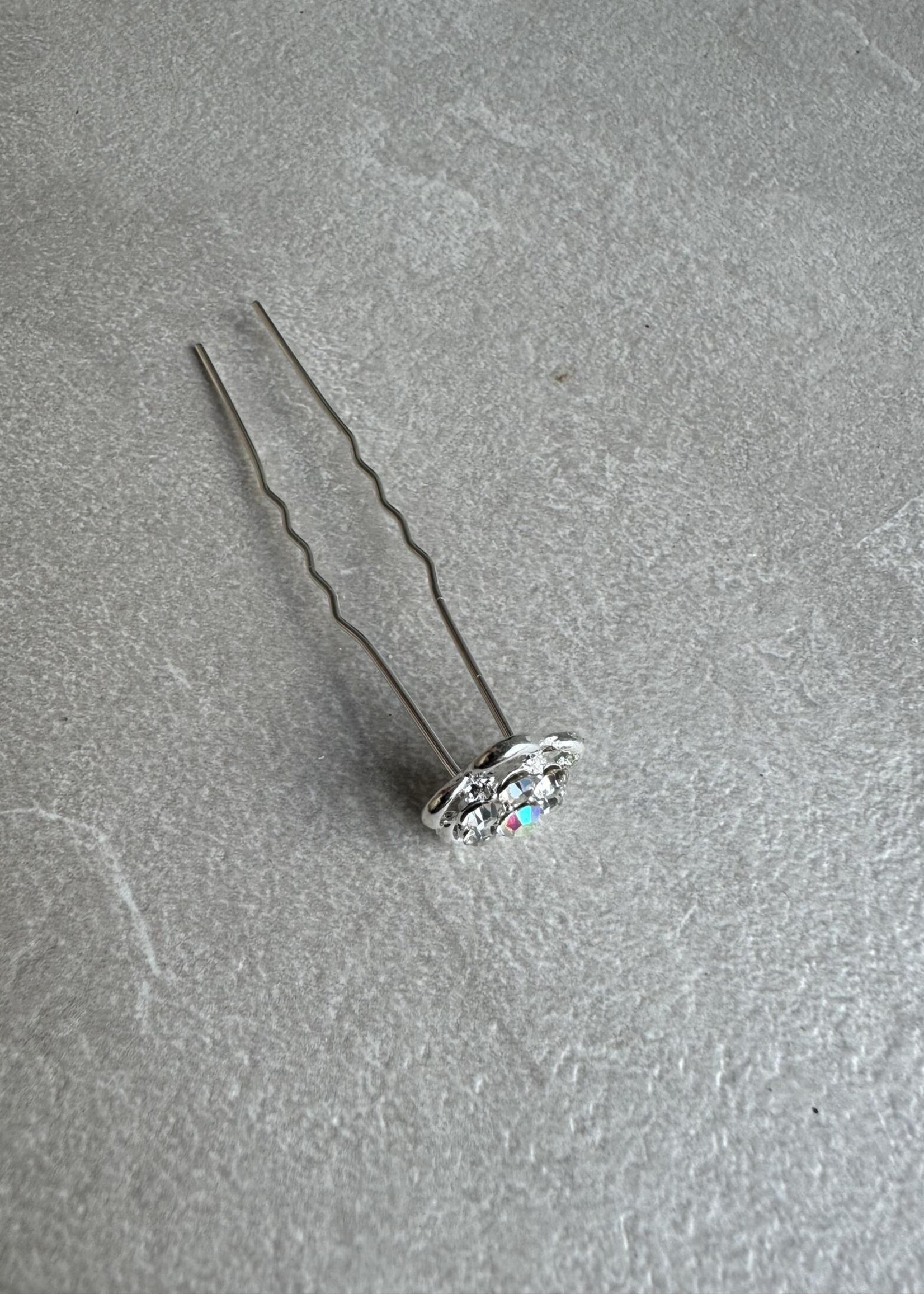 PaCaZa PaCaZa - Zilverkleurige Hairpins - Fonkelende Bloem en Diamantjes - 5 stuks