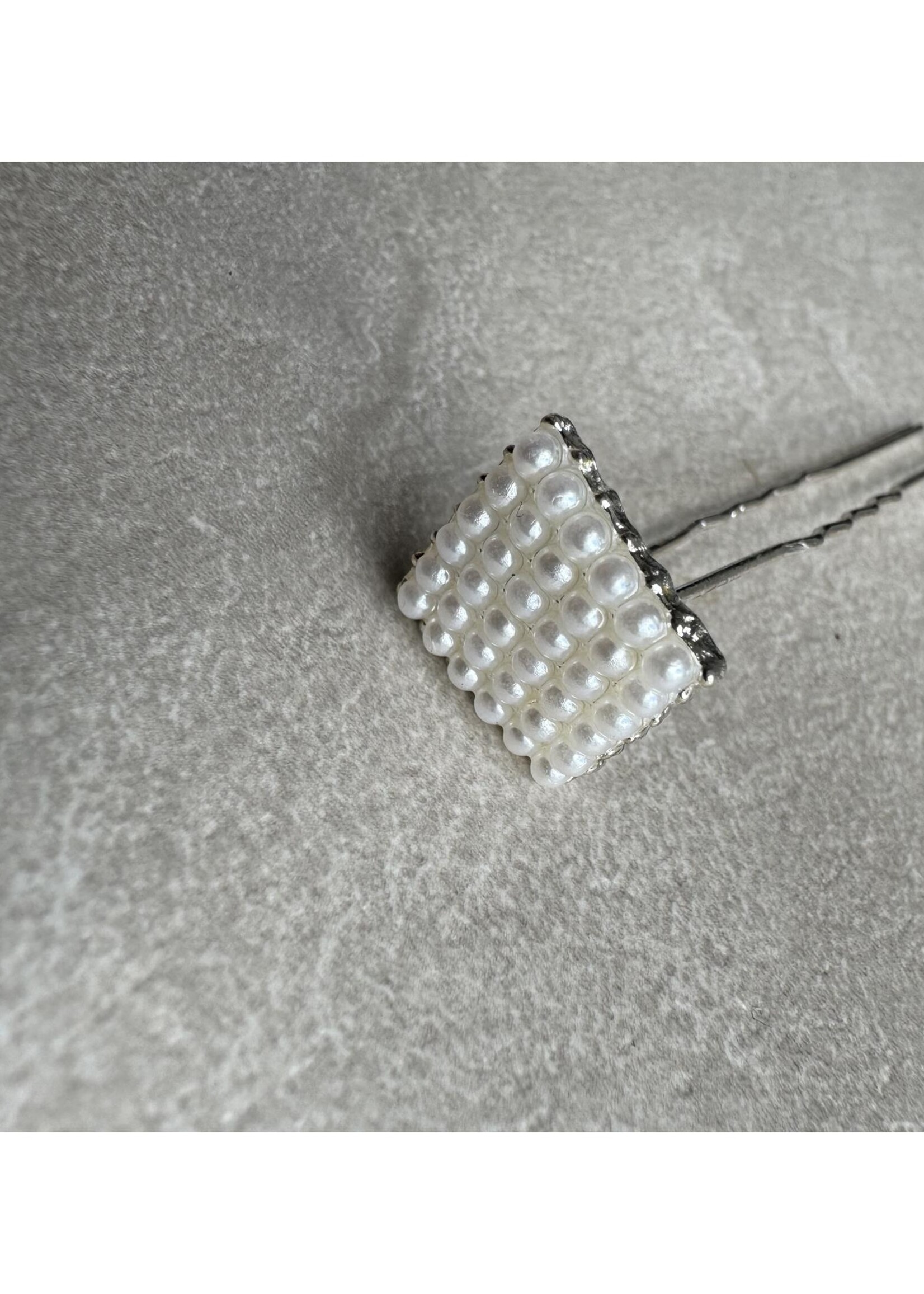 PaCaZa PaCaZa - Elegante Hairpins - Vierkant Design met Ivoorkleurige Pareltjes - Set van 5