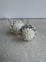 PaCaZa Zilverkleurige Hairpins - Bloem - Diamantjes en Pareltjes - 5 stuks