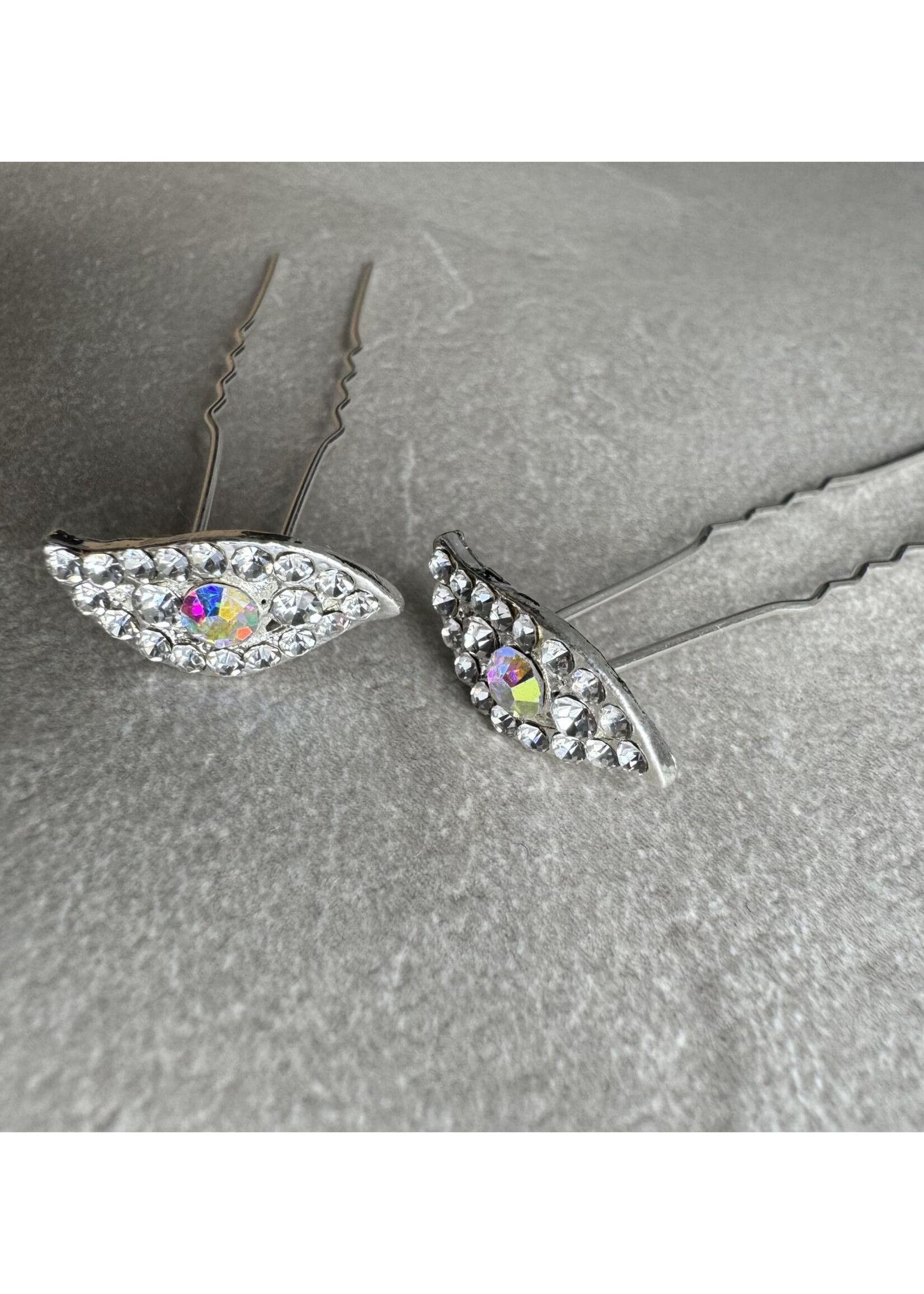 PaCaZa PaCaZa Luxe Haarspelden - Oogdesign met Sprankelende Diamantjes - 5 Stuks