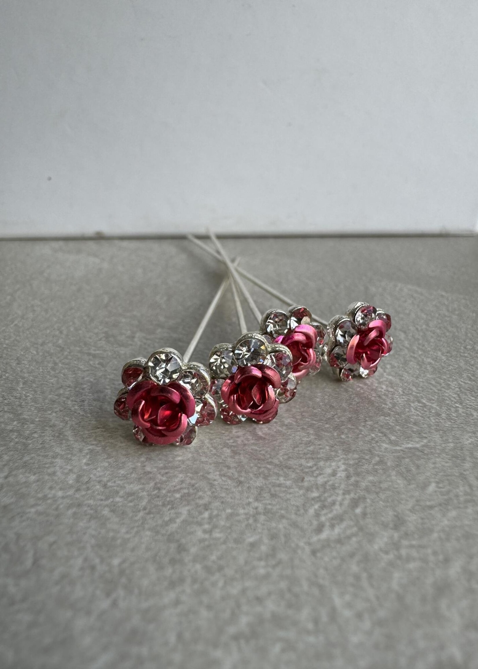 PaCaZa PaCaZa - Elegante Haarpins - Zilver en Lichtroze - Met Roosjes - Set van 5