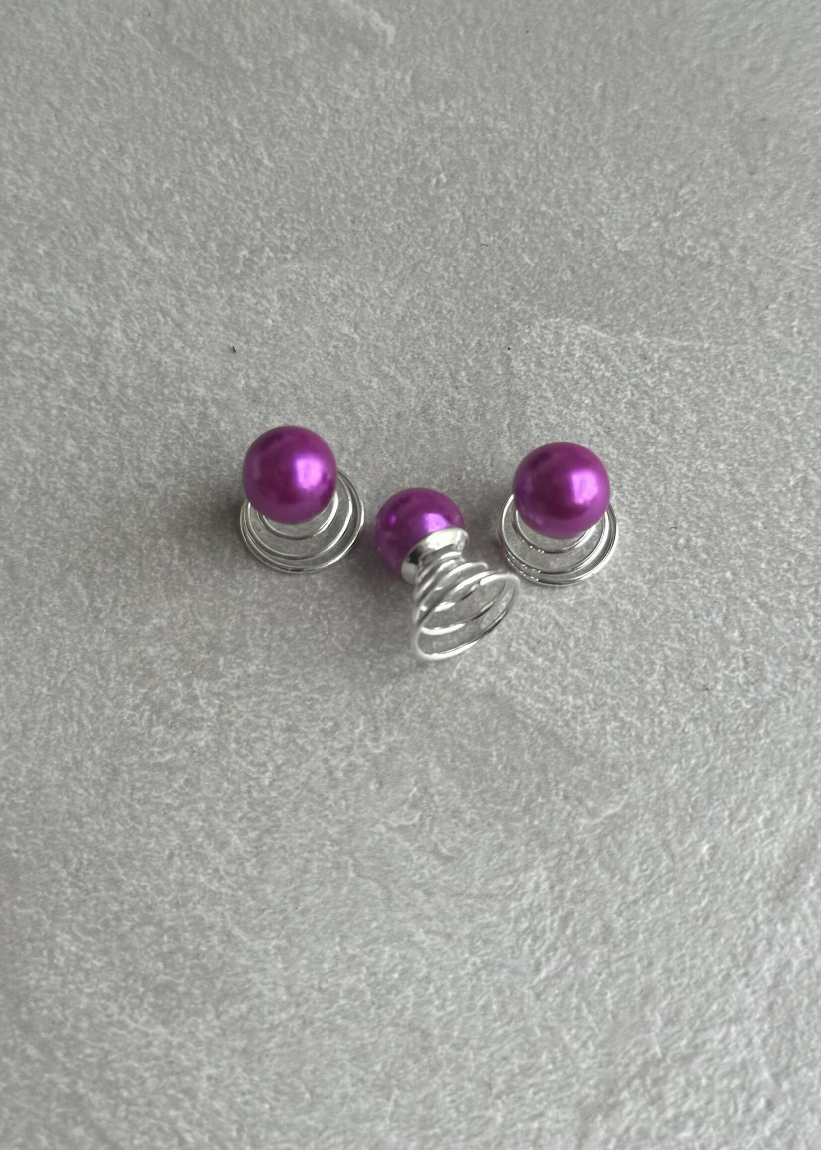 PaCaZa aCaZa - Parel Curlies - Fel Paars - 6 stuks - Elegante Bruidsaccessoire