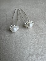PaCaZa Hairpins - Parel met Fonkelende Kristallen - 4 stuks
