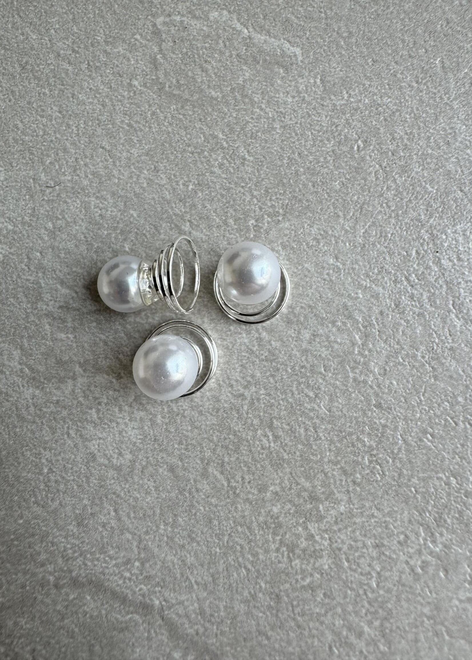 PaCaZa PaCaZa - Ivoorkleurige Parel Curlies - 6 stuks - Elegante Bruidsaccessoire