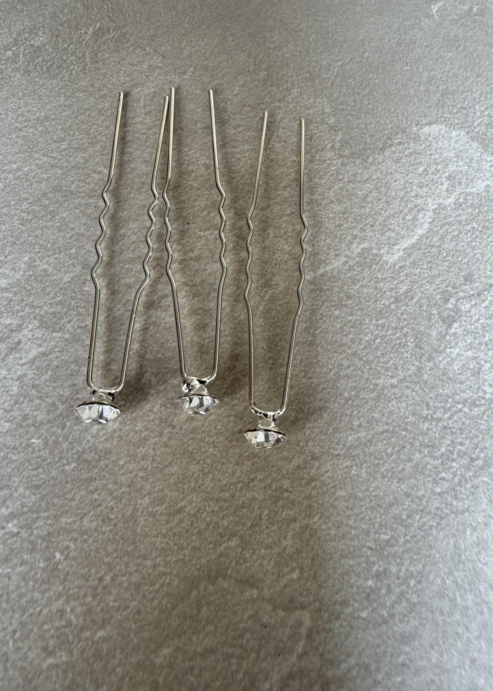 PaCaZa PaCaZa Haarpinnen - Zilverkleurig met Kristal - Set van 5
