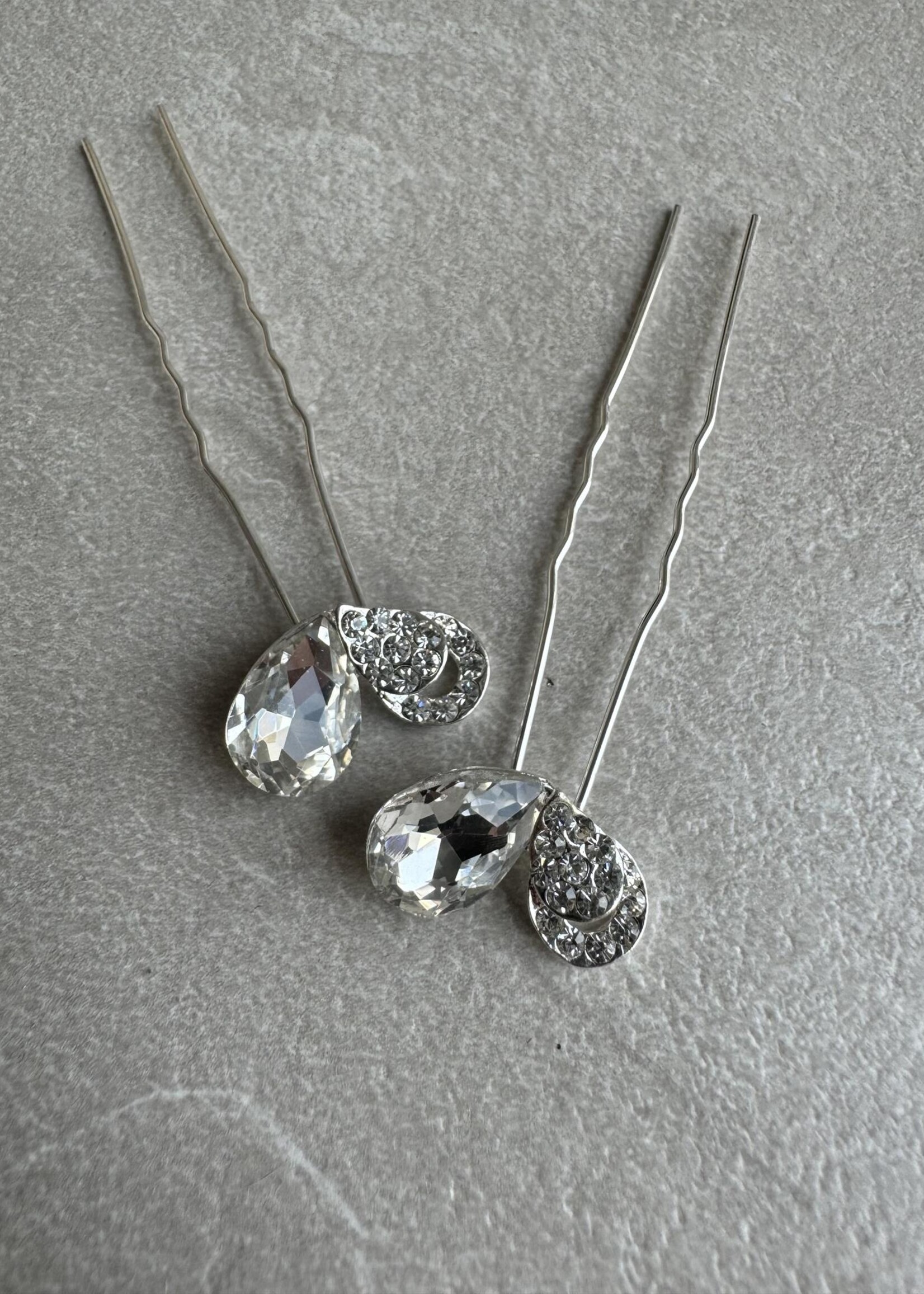 PaCaZa PaCaZa Elegant Hairpins - Bruid - Zilverkleurig met Hart en Diamant - 5 stuks