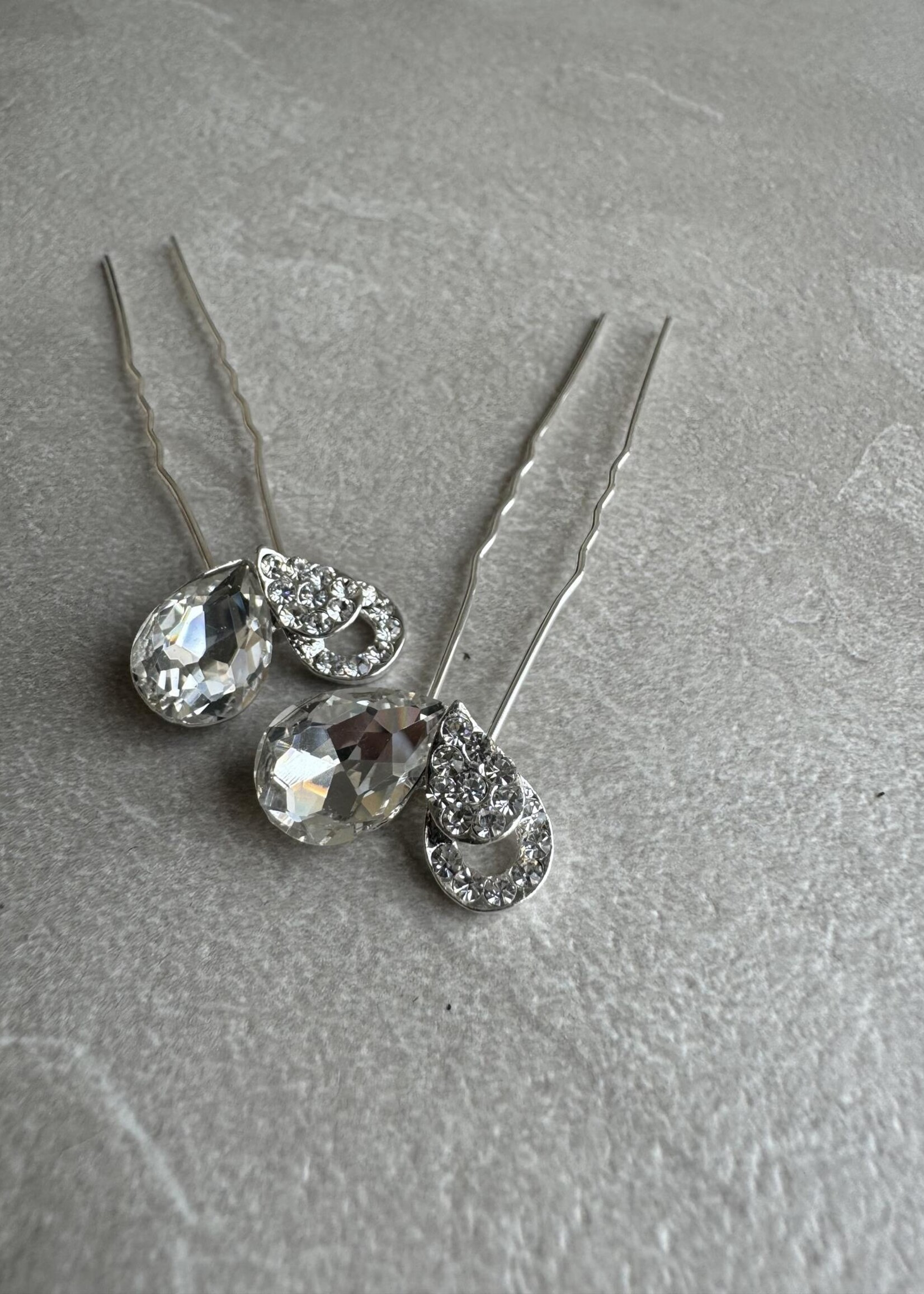 PaCaZa PaCaZa Elegant Hairpins - Bruid - Zilverkleurig met Hart en Diamant - 5 stuks
