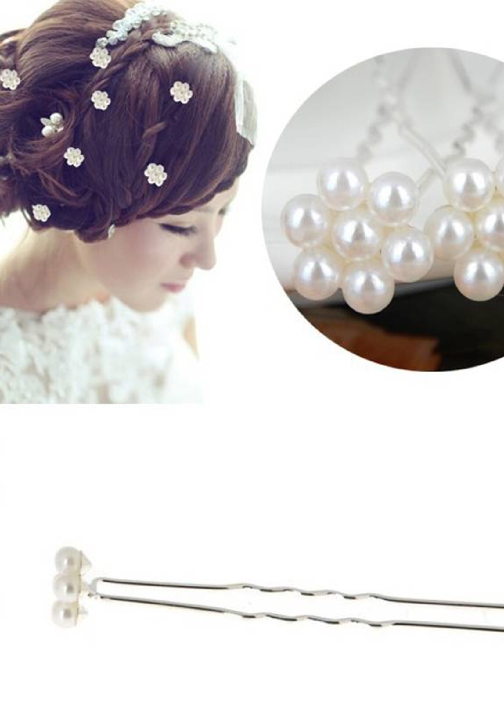 PaCaZa PaCaZa - Hairpins - Parel Bloemetje - 5 stuks - Elegante Bruidsaccessoire