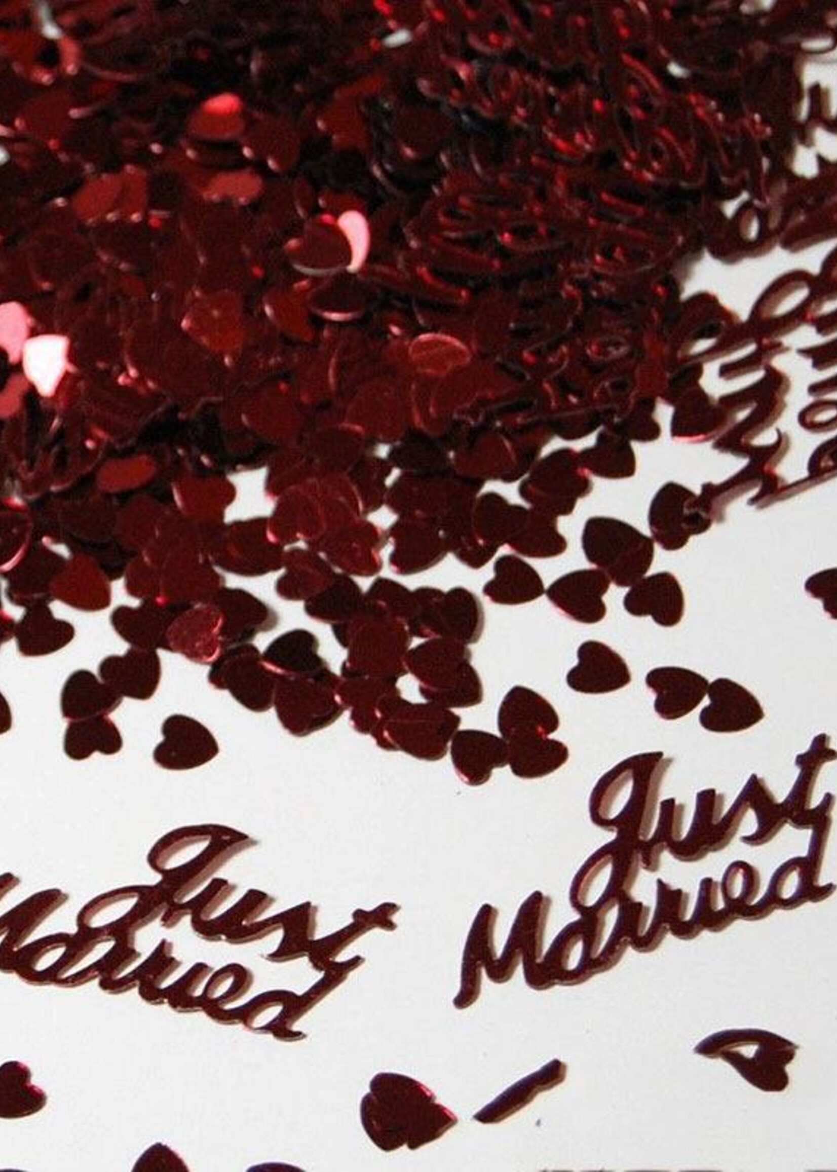 PaCaZa PaCaZa - Confetti - Just Married - Rood - 350 stuks - Bruiloft Decoratie