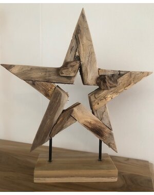 Teak-One Wooden statue  "open star"