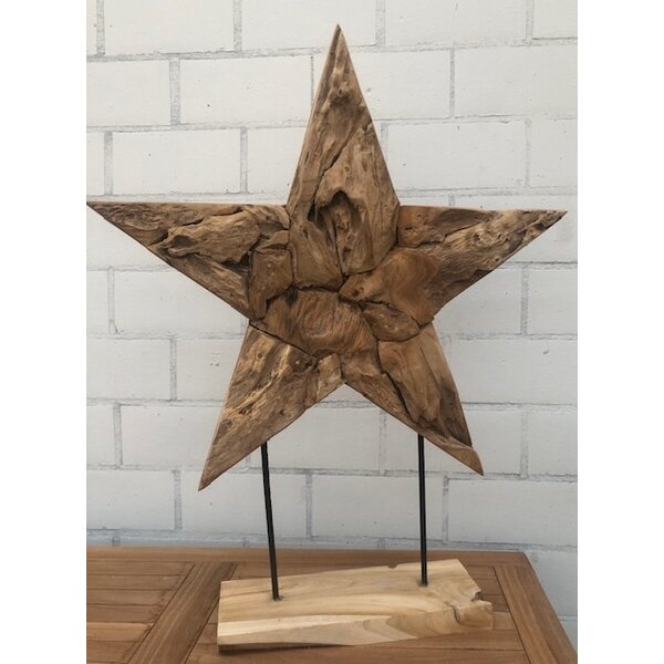 Teak-One Statue en bois étoile  90 cm.