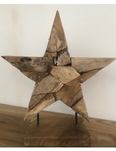 Teak-One Statue en bois  "CLOSED STAR"