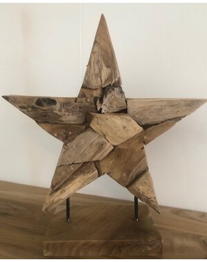 Teak-One Wooden statue   "CLOSED STAR"