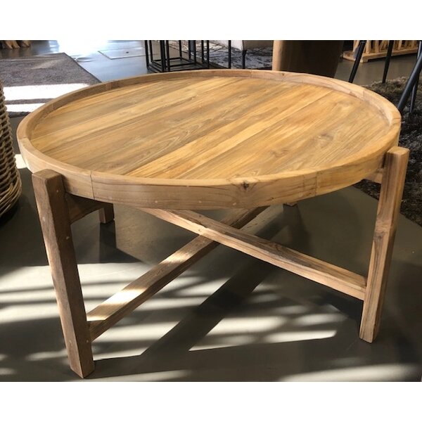Teak-One Table basse ronde Ø40 cm en bois naturel