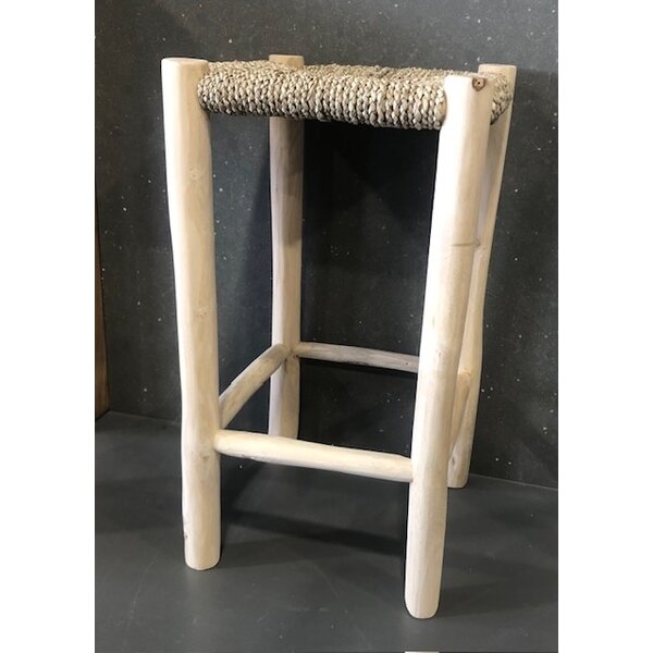 Teak-One bar stool  35 cm x 35 cm  h=65 cm in naturel wood