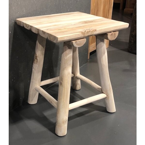 Teak-One Stool square 30 x 30 x 45 cm in natural wood