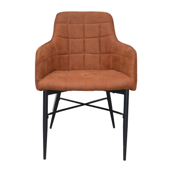 Orba eetkamerstoel met armleuning Cognac / Grijs