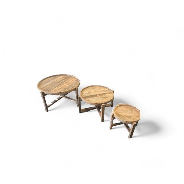 Teak-One Coffee table round Ø40 cm in naturel wood