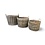 Paniers ronds, lot de 3 + roues, jutte